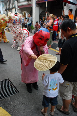 This guy goes around giving candies to kids. 